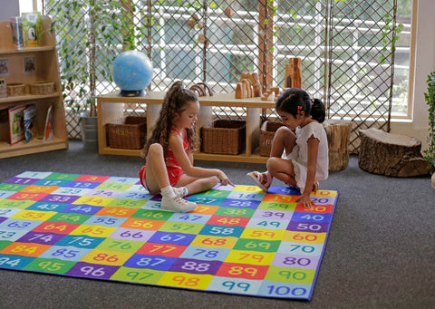 1-100 Numbers 2x1.5m Carpet-Counting Numbers & Colour, Educational Carpet, Kit For Kids, Mats & Rugs, Multi-Colour, Rectangular, Rugs-Learning SPACE