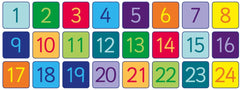 1-24 Numbers Mini Indoor/Outdoor Mats with holdall-Counting Numbers & Colour, Educational Carpet, Kit For Kids, Mats, Mats & Rugs, Multi-Colour, Rugs, Sit Mats, Square-Learning SPACE