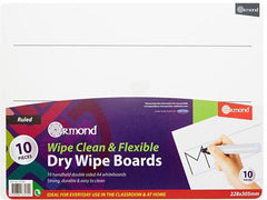 10 Dry Wipe Boards - 228x305mm - Wide Ruled-Back To School, Ormond, Primary Literacy, Seasons, Stationery, Stock-Learning SPACE