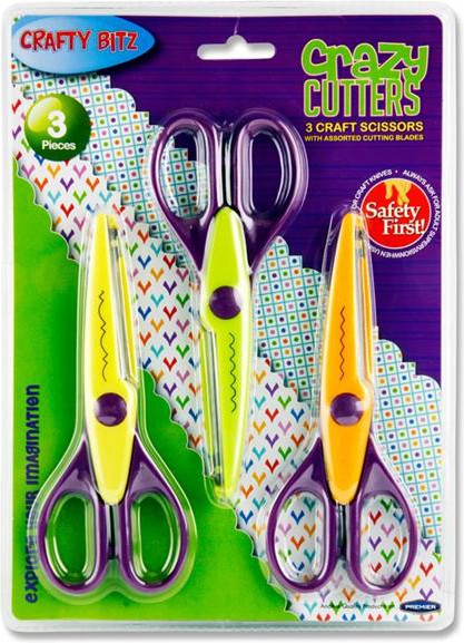 3 Crazy Cutters Craft Scissors-Art Materials, Arts & Crafts, Crafty Bitz Craft Supplies, Learning Difficulties, Learning Resources, Primary Arts & Crafts, Primary Literacy, Scissors, Stationery, Stock-Learning SPACE