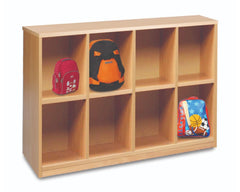 8 Compartment Bag Storage-Cloakroom, Shelves, Storage-Beech-Learning SPACE