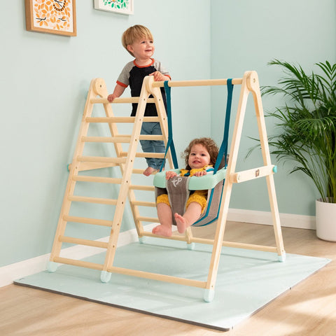 Active-Tots Pikler Style Wooden Climb and Swing-Additional Need, Baby Climbing Frame, Baby Swings, Gross Motor and Balance Skills, Helps With, Indoor Swings, Outdoor Climbing Frames, Outdoor Swings, Seasons, Sensory Climbing Equipment, Summer, TP Toys-Learning SPACE