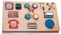 Activity Board for Wall Mounting - 10 visual, tactile and auditory activities-Additional Need, Baby Cause & Effect Toys, Cause & Effect Toys, Deaf & Hard of Hearing, Fine Motor Skills, Helps With, Learn Well, Maths, Primary Maths, Sensory Wall Panels & Accessories, Shape & Space & Measure, Stock, Strength & Co-Ordination-Learning SPACE