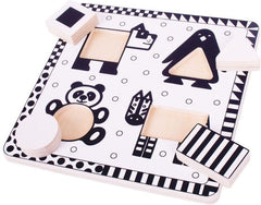 Animals Black & White Puzzle-2-12 Piece Jigsaw, Baby Maths, Baby Wooden Toys, Bigjigs Toys, Down Syndrome, Early Years Maths, Gifts For 1 Year Olds, Primary Maths, Sound. Peg & Inset Puzzles, Stock-Learning SPACE