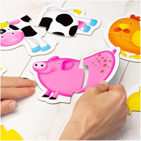 Baby Puzzles - Farm-2-12 Piece Jigsaw, Down Syndrome, Farms & Construction, Galt, Gifts For 2-3 Years Old, Imaginative Play, Stock-Learning SPACE