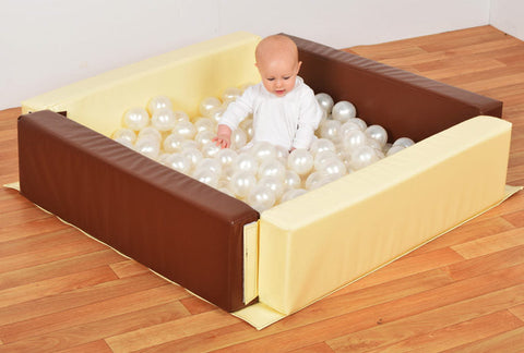 Ball Pit for Toddlers-AllSensory, Baby Sensory Toys, Ball Pits, Down Syndrome, Gifts For 1 Year Olds, Gifts For 2-3 Years Old, Matrix Group, Movement Breaks, Playmats & Baby Gyms, Soft Play Sets-Brown/Cream-Learning SPACE