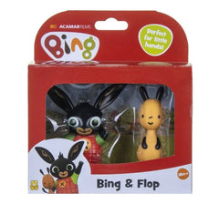 Bing & Friends Figure Twin Pack Bing and Flop-Bing and Friends, Figurines, Gifts For 2-3 Years Old, Small World-Learning SPACE