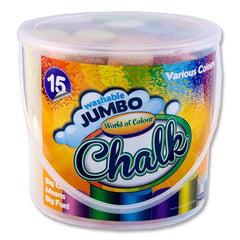 Bucket 15 Jumbo Sidewalk Chalk - Coloured-Art Materials, Arts & Crafts, Baby Arts & Crafts, Chalk, Early Arts & Crafts, Primary Arts & Crafts, Stationery-Learning SPACE