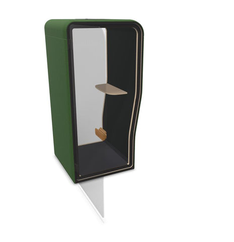 BuzziNest - Sound Reducing Privacy Booth-Buzzi Space, Dividers, Library Furniture, Noise Reduction-Left Handed-Hazy Green - TRCS+ 9704-Truffle Grey Laminate-Learning SPACE