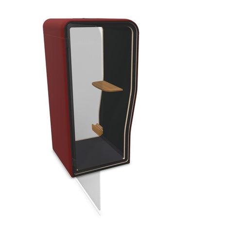 BuzziNest - Sound Reducing Privacy Booth-Buzzi Space, Dividers, Library Furniture, Noise Reduction-Left Handed-Hazy Red - TRCS+ 9405-Oak (+£525)-Learning SPACE