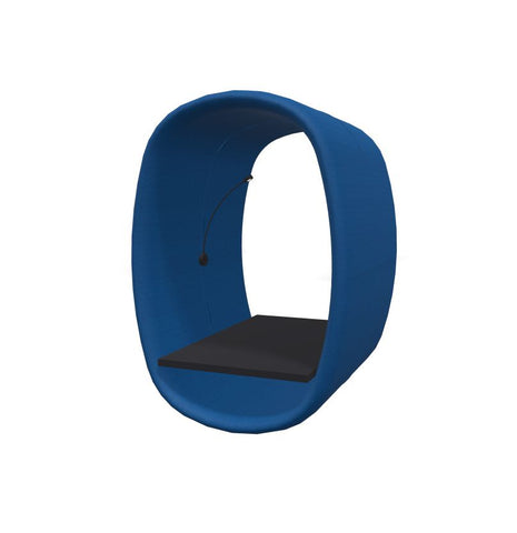 BuzziRing - Wall Mounted Acoustic Privacy Booth-Buzzi Space, Dividers, Library Furniture, Noise Reduction-Blue - TRCS 6075-Black Melamine-Learning SPACE
