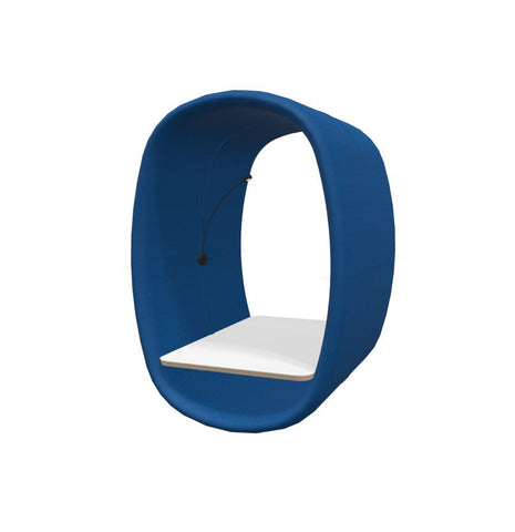 BuzziRing - Wall Mounted Acoustic Privacy Booth-Buzzi Space, Dividers, Library Furniture, Noise Reduction-Blue - TRCS 6075-White Laminate-Learning SPACE