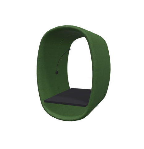 BuzziRing - Wall Mounted Acoustic Privacy Booth-Buzzi Space, Dividers, Library Furniture, Noise Reduction-Hazy Green - TRCS+ 9704-Black Melamine-Learning SPACE