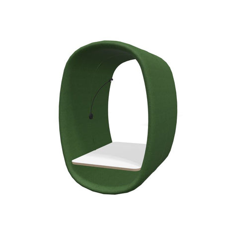 BuzziRing - Wall Mounted Acoustic Privacy Booth-Buzzi Space, Dividers, Library Furniture, Noise Reduction-Hazy Green - TRCS+ 9704-White Laminate-Learning SPACE