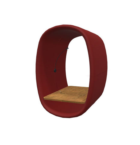 BuzziRing - Wall Mounted Acoustic Privacy Booth-Buzzi Space, Dividers, Library Furniture, Noise Reduction-Hazy Red - TRCS+ 9405-Antwerp Oak (+£179)-Learning SPACE