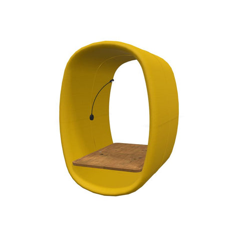 BuzziRing - Wall Mounted Acoustic Privacy Booth-Buzzi Space, Dividers, Library Furniture, Noise Reduction-Hazy Yellow - TRCS 9309-Antwerp Oak (+£179)-Learning SPACE