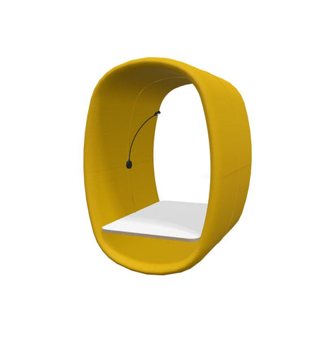 BuzziRing - Wall Mounted Acoustic Privacy Booth-Buzzi Space, Dividers, Library Furniture, Noise Reduction-Hazy Yellow - TRCS 9309-White Laminate-Learning SPACE