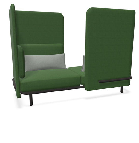 BuzziSpark Sound Reducing Sofa-Buzzi Space, Full Size Seating, Noise Reduction, Padded Seating, Seating-Original AG102 - Left open (2 Person)-High-Hazy Green - TRCS+ 9704-Learning SPACE