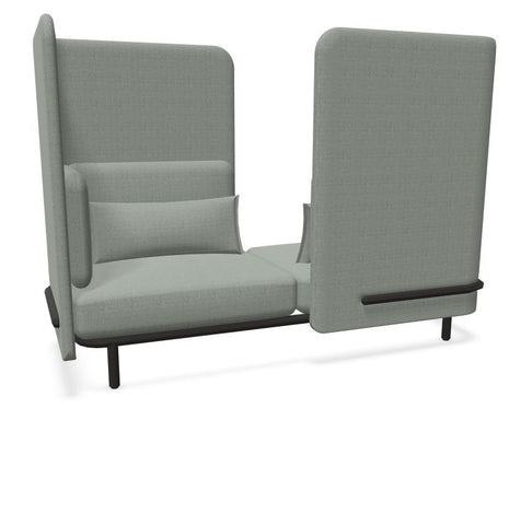 BuzziSpark Sound Reducing Sofa-Buzzi Space, Full Size Seating, Noise Reduction, Padded Seating, Seating-Original AG102 - Left open (2 Person)-High-Hazy Grey - TRCS+ 9107-Learning SPACE