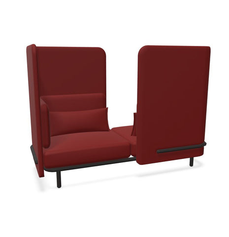 BuzziSpark Sound Reducing Sofa-Buzzi Space, Full Size Seating, Noise Reduction, Padded Seating, Seating-Original AG102 - Left open (2 Person)-High-Hazy Red - TRCS+ 9405-Learning SPACE