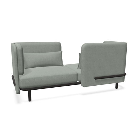 BuzziSpark Sound Reducing Sofa-Buzzi Space, Full Size Seating, Noise Reduction, Padded Seating, Seating-Original AG102 - Left open (2 Person)-Low-Hazy Grey - TRCS+ 9107-Learning SPACE
