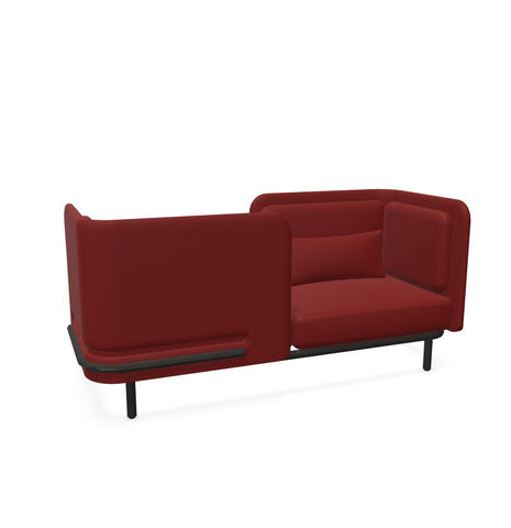BuzziSpark Sound Reducing Sofa-Buzzi Space, Full Size Seating, Noise Reduction, Padded Seating, Seating-Original AG102 - Right open (2 Person)-Low-Hazy Red - TRCS+ 9405-Learning SPACE