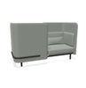 BuzziSpark Sound Reducing Sofa-Buzzi Space, Full Size Seating, Noise Reduction, Padded Seating, Seating-Original AG102 - Right open (2 Person)-Medium-Hazy Grey - TRCS+ 9107-Learning SPACE