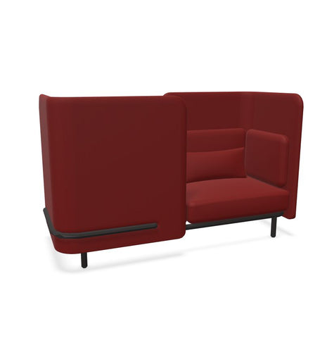 BuzziSpark Sound Reducing Sofa-Buzzi Space, Full Size Seating, Noise Reduction, Padded Seating, Seating-Original AG102 - Right open (2 Person)-Medium-Hazy Red - TRCS+ 9405-Learning SPACE