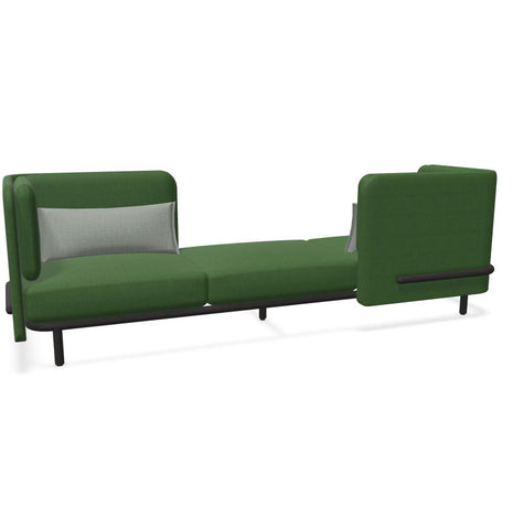 BuzziSpark Sound Reducing Sofa-Buzzi Space, Full Size Seating, Noise Reduction, Padded Seating, Seating-Original AG103 - Left open (3 Person)-Low-Hazy Green - TRCS+ 9704-Learning SPACE