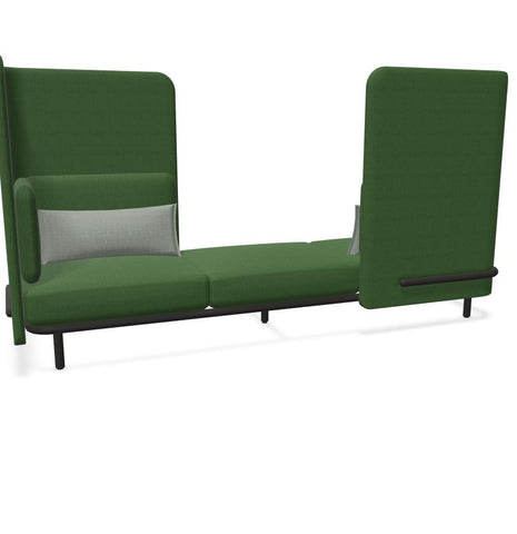 BuzziSpark Sound Reducing Sofa-Buzzi Space, Full Size Seating, Noise Reduction, Padded Seating, Seating-Original AG103 - Left open (3 Person)-High-Hazy Green - TRCS+ 9704-Learning SPACE