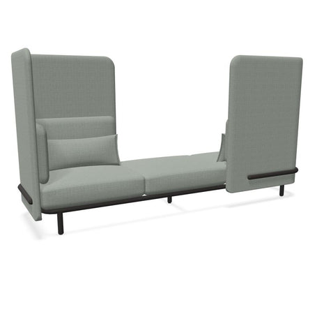 BuzziSpark Sound Reducing Sofa-Buzzi Space, Full Size Seating, Noise Reduction, Padded Seating, Seating-Original AG103 - Left open (3 Person)-High-Hazy Grey - TRCS+ 9107-Learning SPACE