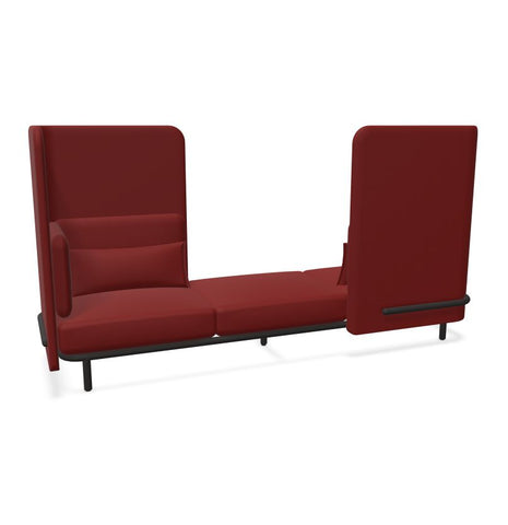 BuzziSpark Sound Reducing Sofa-Buzzi Space, Full Size Seating, Noise Reduction, Padded Seating, Seating-Original AG103 - Left open (3 Person)-High-Hazy Red - TRCS+ 9405-Learning SPACE