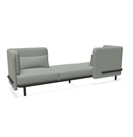 BuzziSpark Sound Reducing Sofa-Buzzi Space, Full Size Seating, Noise Reduction, Padded Seating, Seating-Original AG103 - Left open (3 Person)-Low-Hazy Grey - TRCS+ 9107-Learning SPACE