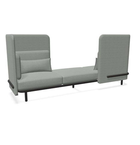 BuzziSpark Sound Reducing Sofa-Buzzi Space, Full Size Seating, Noise Reduction, Padded Seating, Seating-Original AG103 - Left open (3 Person)-Medium-Hazy Grey - TRCS+ 9107-Learning SPACE