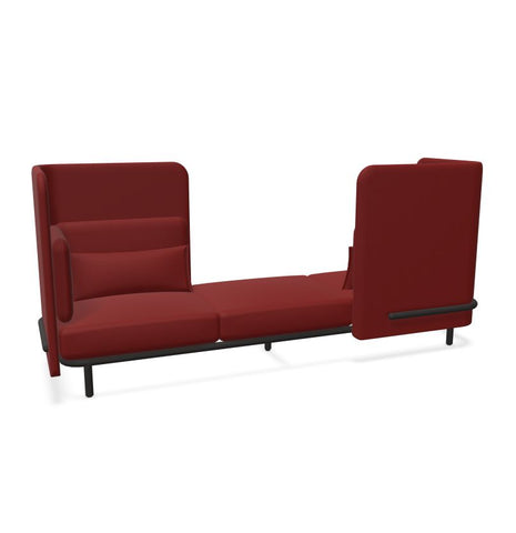 BuzziSpark Sound Reducing Sofa-Buzzi Space, Full Size Seating, Noise Reduction, Padded Seating, Seating-Original AG103 - Left open (3 Person)-Medium-Hazy Red - TRCS+ 9405-Learning SPACE