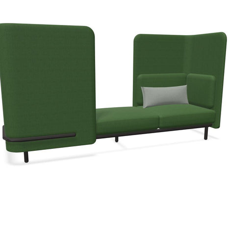 BuzziSpark Sound Reducing Sofa-Buzzi Space, Full Size Seating, Noise Reduction, Padded Seating, Seating-Original AG103 - Right open (3 Person)-High-Hazy Green - TRCS+ 9704-Learning SPACE