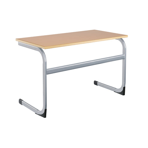 Cantilever Euro Tables: Double - 1200x600mm-Classroom Table, Metalliform, Table-460mm (3-4 Years)-Beech-Learning SPACE