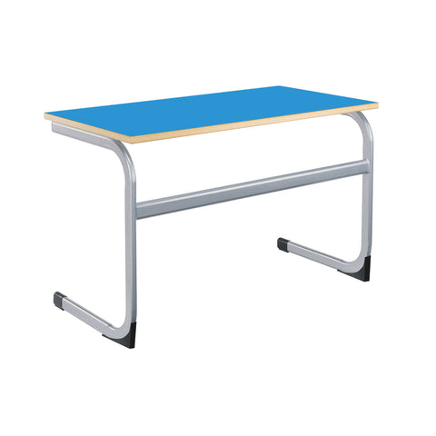 Cantilever Euro Tables: Double - 1200x600mm-Classroom Table, Metalliform, Table-460mm (3-4 Years)-Blue-Learning SPACE