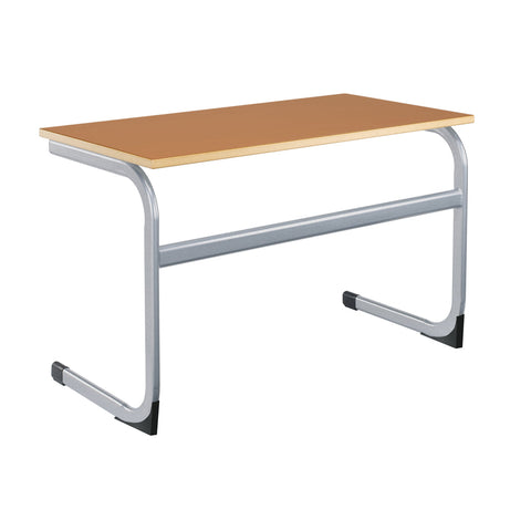 Cantilever Euro Tables: Double - 1200x600mm-Classroom Table, Metalliform, Table-460mm (3-4 Years)-Oak-Learning SPACE