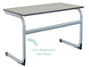 Cantilever Euro Tables: Double - 1200x600mm-Classroom Table, Metalliform, Table-460mm (3-4 Years)-Slate Grey-Learning SPACE