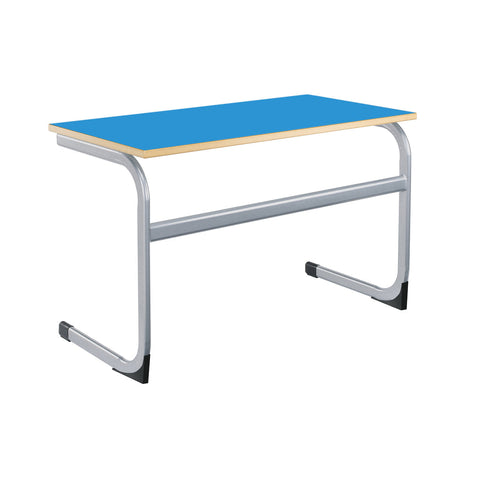 Cantilever Euro Tables: Large Double -1500x750mm-Classroom Table, Metalliform, Table-460mm (3-4 Years)-Blue-Learning SPACE