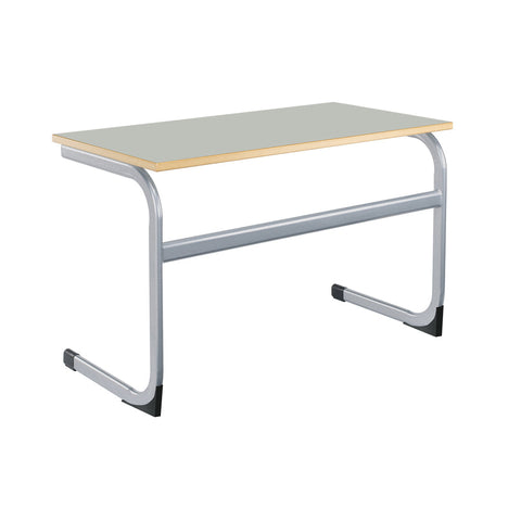 Cantilever Euro Tables: Large Double -1500x750mm-Classroom Table, Metalliform, Table-460mm (3-4 Years)-Light Grey-Learning SPACE