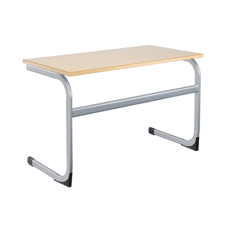 Cantilever Euro Tables: Large Double -1500x750mm-Classroom Table, Metalliform, Table-460mm (3-4 Years)-Maple-Learning SPACE