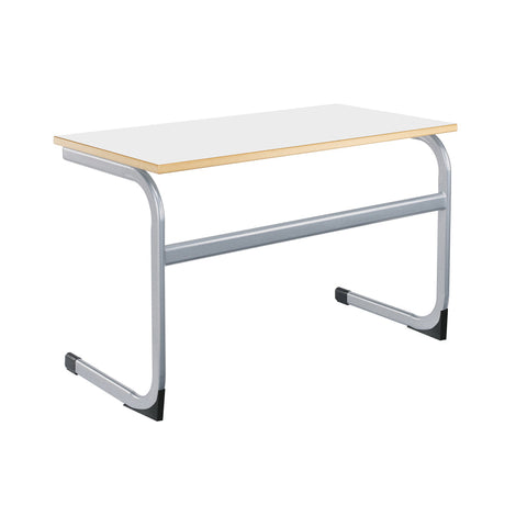 Cantilever Euro Tables: Large Double -1500x750mm-Classroom Table, Metalliform, Table-460mm (3-4 Years)-White-Learning SPACE