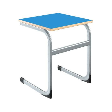 Cantilever Euro Tables: Square Single-Classroom Table, Metalliform, Table-460mm (3-4 Years)-Blue-Learning SPACE