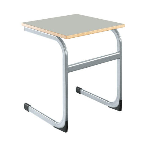 Cantilever Euro Tables: Square Single-Classroom Table, Metalliform, Table-460mm (3-4 Years)-Light Grey-Learning SPACE