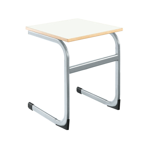 Cantilever Euro Tables: Square Single-Classroom Table, Metalliform, Table-460mm (3-4 Years)-White-Learning SPACE