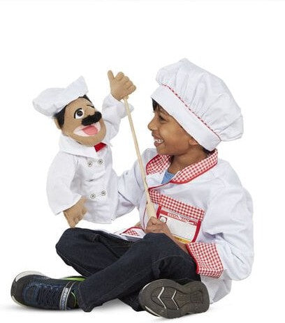 Chef Puppet With Detachable Wooden Rod-Imaginative Play, Kitchens & Shops & School, Puppets & Theatres & Story Sets, Stock-Learning SPACE
