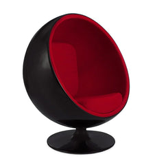 Comfy Ball Style Lounge Chair-Matrix Group, Movement Chairs & Accessories, Reading Area, Seating, Sensory Room Furniture-Black & Red-Learning SPACE
