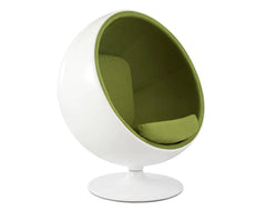 Comfy Ball Style Lounge Chair-Matrix Group, Movement Chairs & Accessories, Reading Area, Seating, Sensory Room Furniture-White & Green-Learning SPACE